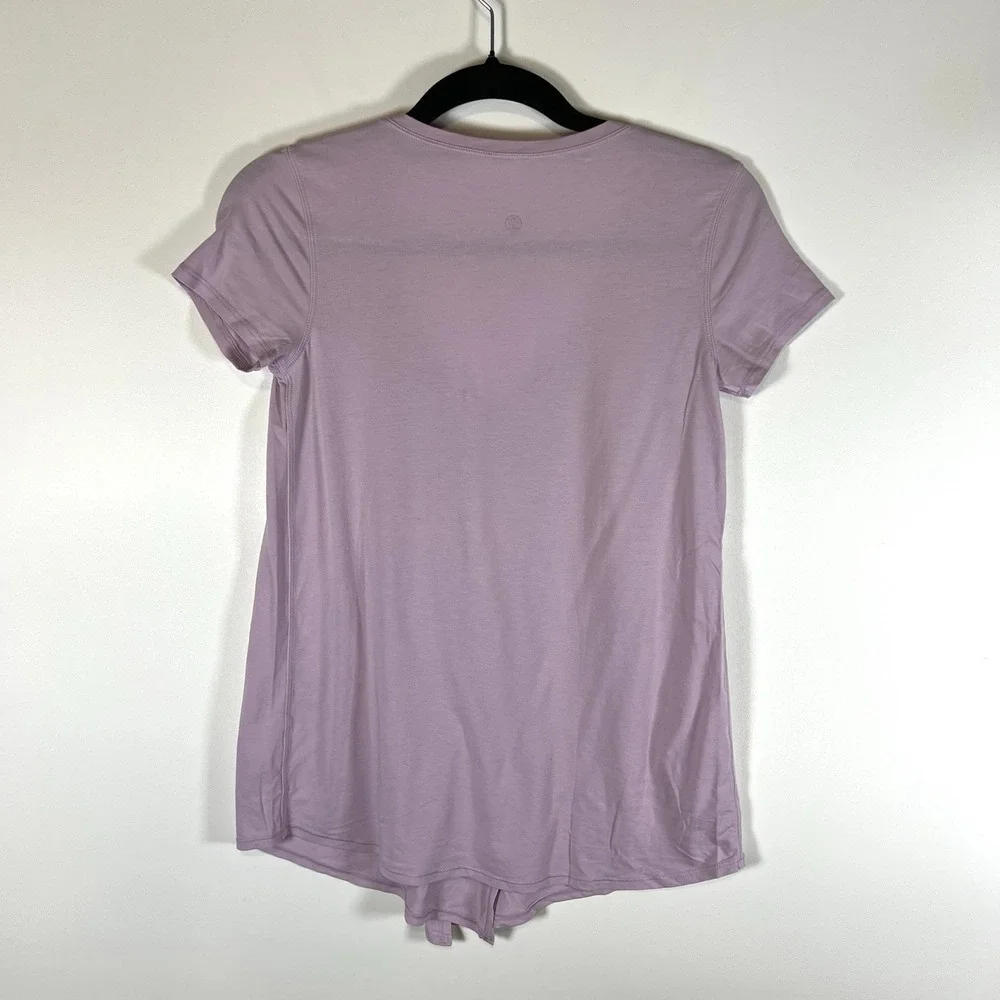 Lululemon Knot‎ A Problem Tee Purple V-Neck Split Front T-Shirt Size Small - Picture 4 of 7